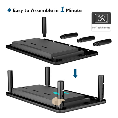 BONTEC 1 Pack Adjustable Monitor Stand Riser with Drawer, Ergonomic Mesh Platform Computer Monitor Stand for Desk, Ventilated Laptop and PC Stand with Cable Management, Supports up to 44lbs