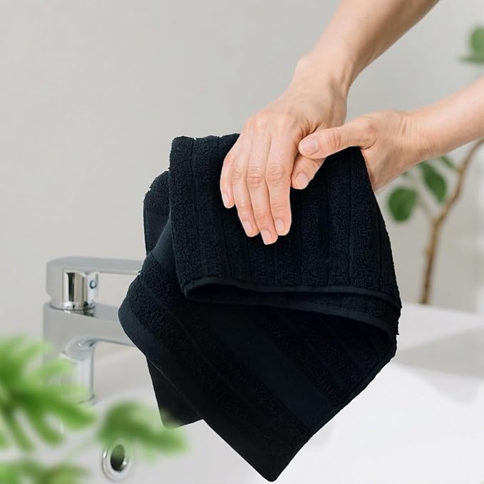 Jacquotha 4-Pack Bathroom Hand Towels Ribbed – Guest Room & Spa Premium Cotton