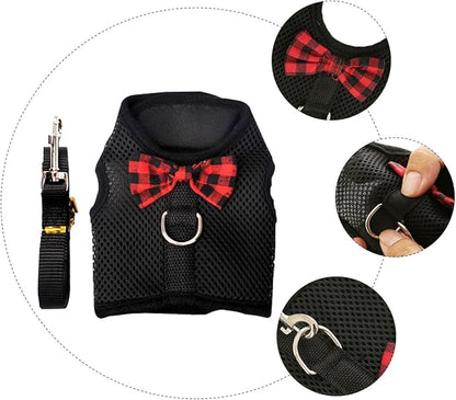 Abaodam Pet Vest Harness and Chest Strap Set Breathable Mesh Soft Padded Vest Size L (35-40Cm Chest) for Small Animals Rabbit Guinea Pig Squirrel Walking