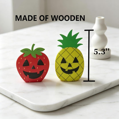 Summerween Decorations,Summerween Wooden Tiered Tray Decor for Summerween Party Decorations Summer Halloween Ghost Home School Office Party Supplies 2MK-HSW