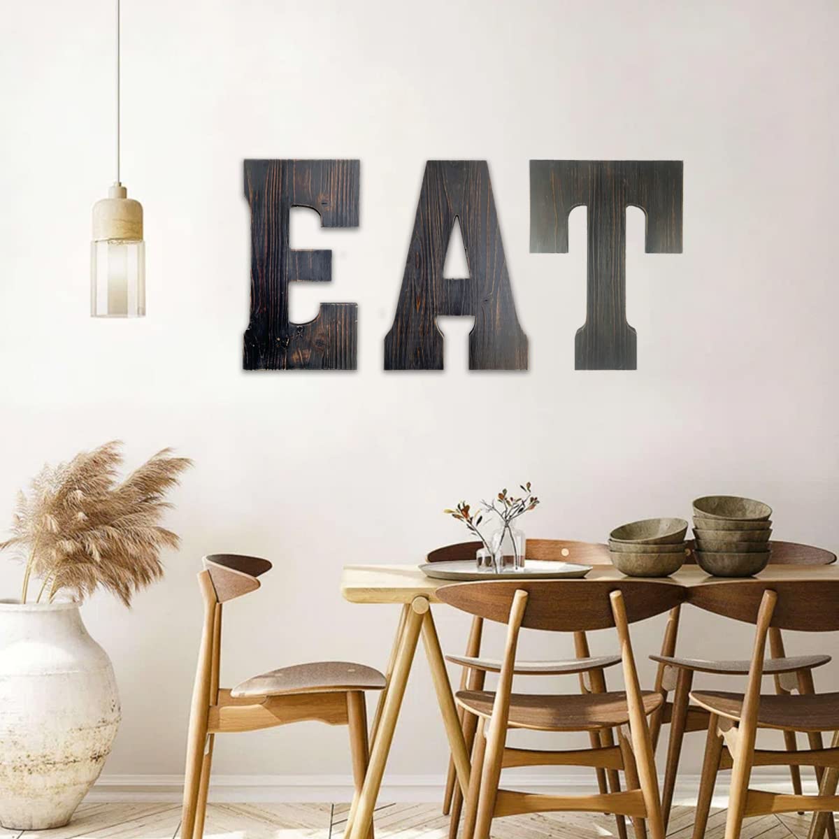 ABELOTS Big Letter Wall Art for Living Room, Bathroom, Bedroom, and Home Decor, Rustic Farmhouse Lettering for Family Last Names, Large Decorative Wood, 14” x 10” (Big W)