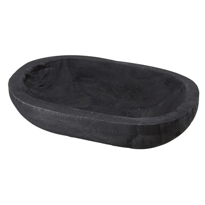 Santa Barbara Design Studio TableSugar Paulownia Wood Dough Bowl, 12 x 7.5-Inch, Black