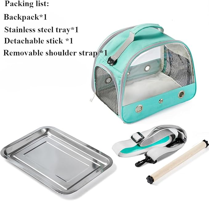 Portable Parrot Bag Bird Backpack with Perch for Birds Cage Side Window Foldable Samll Pet Travel Cage Bird Supplie J5j6 (Green)