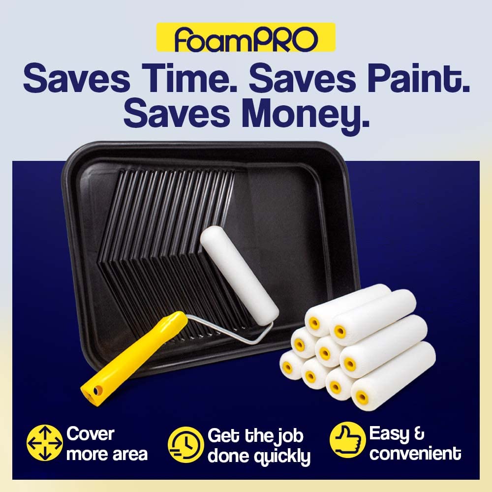 FoamPRO 163-P, 165-5 | 4” Fine Finish Foam Roller Refills (5 Pack) | Foam Paint Roller Covers | Home Painting Supplies & Paint Tools