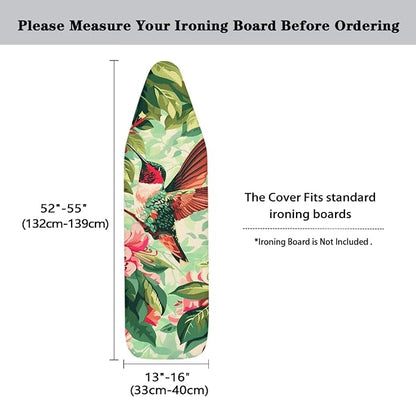 Hummingbird Monstera Ironing Board Cover Table Top Ironing Board Cover and Pad