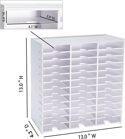 Krafetto 36 Grids Ink Pad Storage Rack, Wall-mountable Stamp Pad Organizer Holder Compatible with Standard Size Ink Pads（Grid Size 4.1" W × 3.9" D × 0.9" H）