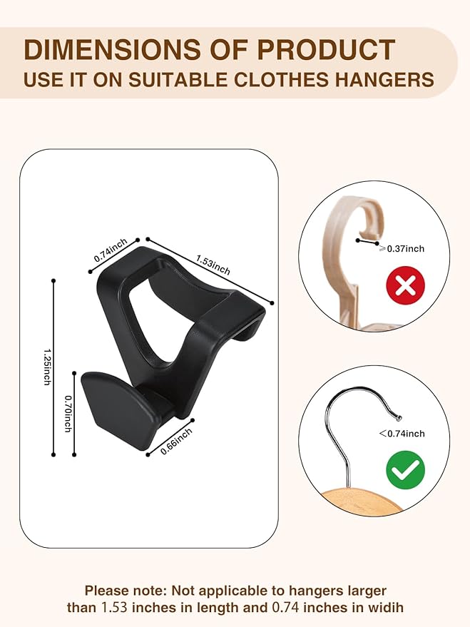 Smartor Clothes Hanger Connector Hooks 120 Pack, Closet Storage and