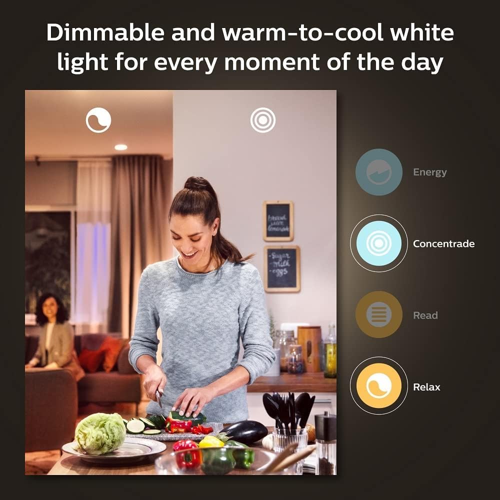 Philips Hue Smart 75W A19 LED Bulb - Soft Warm White Light - 2 Pack - 1100LM - E26 - Indoor - Control with Hue App - Works with Alexa, Google Assistant and Apple Homekit