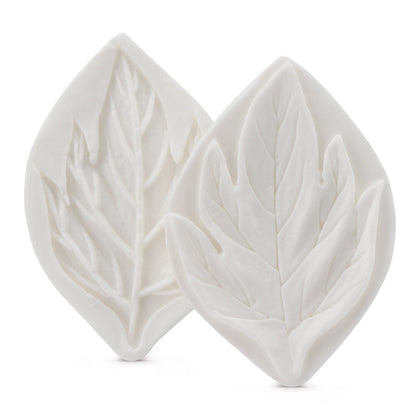 Beasea Silicone Leaf Fondant Mold, 6pcs Rose Leaf Cutter for Fondant Cake Decorations Styling Chocolate Sugar Cookie Cutter Set Silicone Mould