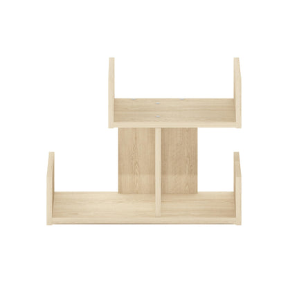 Furinno Hermite Wooden Desktop Bookshelf Storage Organizer for Home and Office Supplies, Bauhaus Oak