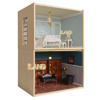 iLAND Wooden Diorama Box Large Display Boxes for Collectibles Figures Miniatures and a Dollhouse Room Box Unfinished 15.7“x 11”x11“ Quick-Build Without Screws or Glue, Dustproof Smooth Sturdy