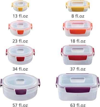 Joseph Joseph Nest Lock 16-piece Plastic BPA Free Food Storage Container Set