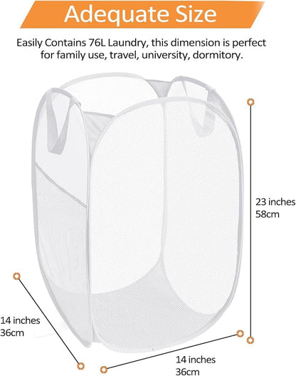 2 Pcs Durable Collapsible Laundry Baskets