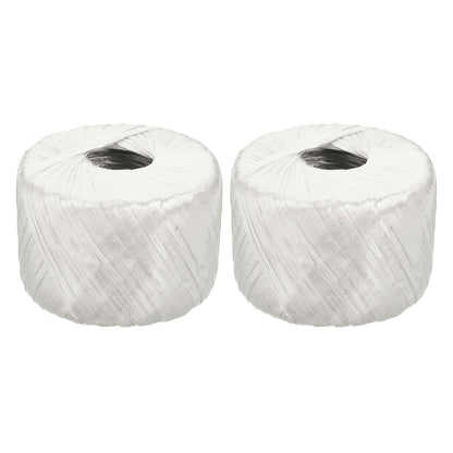 PATIKIL 400m/1312Ft Polyester Nylon Plastic Rope, 2 Pcs Twine Household Bundles Ropes Roll for Gardening Packing Crafting DIY, White
