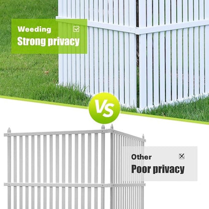 36"W X 45"H Outdoor Privacy Screen, Vinyl Air Conditioner Fence with Metal Stake, No Dig Trash Can Enclosure for Outside- 2 PVC Panels, White, Vertical, X-SPVC-4536
