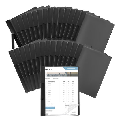 30 Pack Clear Report Covers with Clip Presentation Folders Transparent Front Cover Portfolio Folder Resume Folder Interview Report Folders for Letter Size (11.4 x 9 Inch)