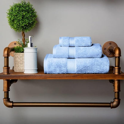 SUPERIOR Egyptian Cotton Pile 3 Piece Towel Set, Includes 1 Bath, 1 Hand