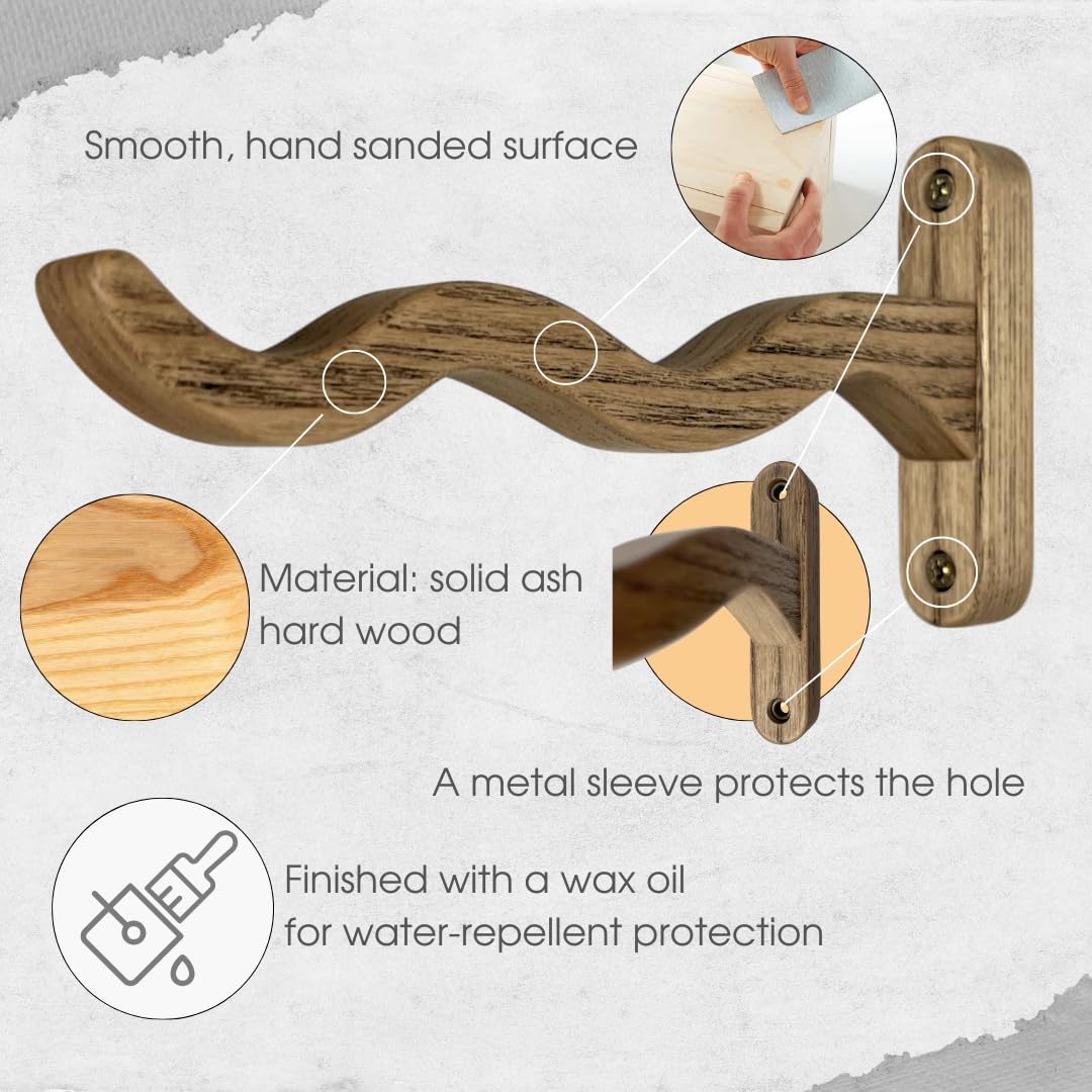 EvenWood Wooden Wall Plant Hanger for Plants - Wood Indoor Plant Hook for Wall Plant, Wind Chimes, Flower Brackets - Durable Bracket Plant Hanger (KO3)