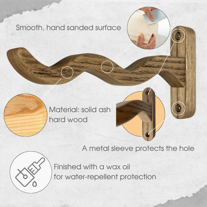 EvenWood Wooden Wall Plant Hanger for Plants - Wood Indoor Plant Hook for Wall Plant, Wind Chimes, Flower Brackets - Durable Bracket Plant Hanger (KO3)