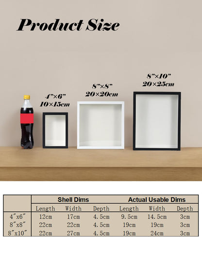 Upgraded 8"x10" Shadow Box Display Frame with Top Slot,MDF and Acrylic Panel, Case for DIY 3D Travel Memorabilia Crafts Tickets Pictures Dry Flowers Awards Medals Shells Piggy Bank, White