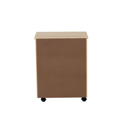 Linon Corinne Unfinished Wide Six Drawer Wooden Rolling Storage Cart