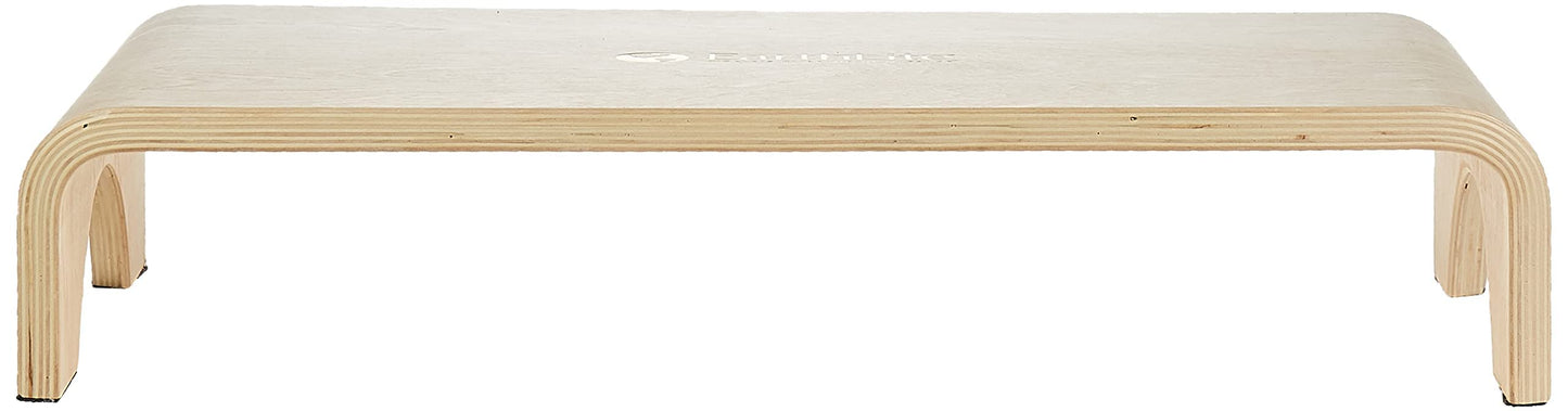 EarthLite Wooden Step Stool - 4'' High, Large Surface, Strong & Stable Bed Step, Foot Stool, Massage Step-Up