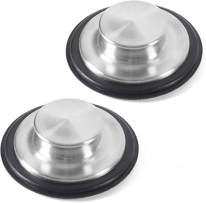2 PCS Stainless Steel Kitchen Sink Stopper, Large Wide Rim 3.38" Diameter