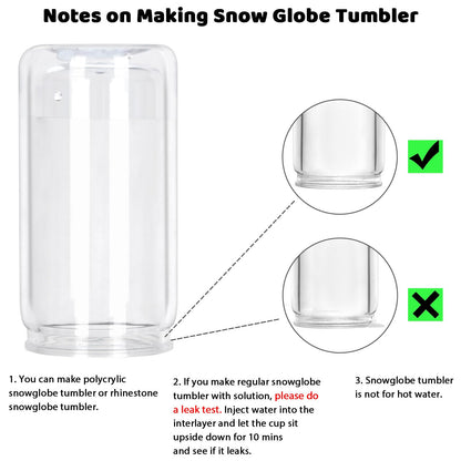 Tswofia 8 Pack Snow Globe Tumbler, 16 Oz Double Wall Plastic Can with Lid and Straw, Mason Jar Mug for Snow Globe Glitter DIY Gift (Clear)