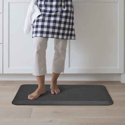 NewLife by GelPro Ergo-Foam Cushioned Anti-Fatigue Standing Kitchen Floor Mat, Padded Stain-Resistant, Waterproof, Non-Slip Comfort Padded Desk/Office Mat - 20" x 32", Grasscloth Charcoal