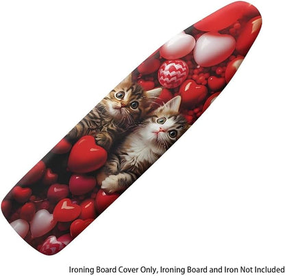 Hearts Cat Ironing Board Cover Heavy Duty Thick Padding Iron Board Covers
