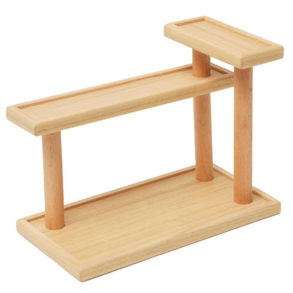 KIRIGEN 3-Tier Decor Display Riser, Paulownia Wood Step Shelf with Beech Supports, Wooden Countertop Stand Organizer for Entryway, Bedroom, Vanity for Perfumes, Cosmetics, Jewellery, Keys ZWJ-NA