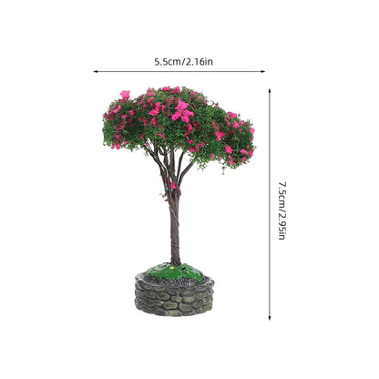 Abaodam 4pcs Miniature Tree Realistic DIY Micro Landscape Model for Dollhouse Train Scenery Lifelike Decoration for Gardens Flower Beds and Miniature Projects