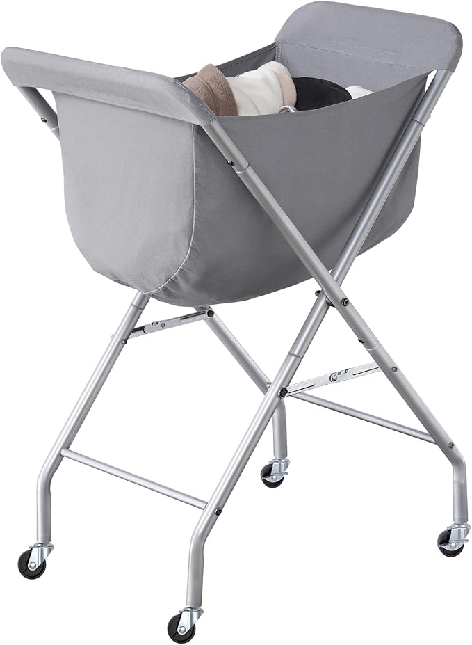 ELYKEN Laundry Cart with Wheels, 32”H Easy Rolling Laundry Hamper with