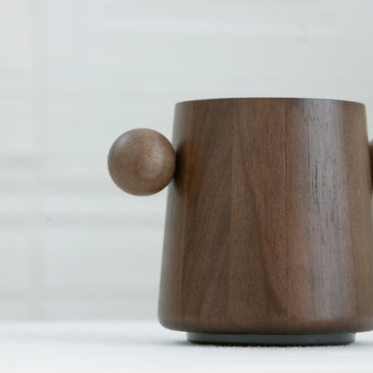 WOOTIDE Solid Wooden Black Walnut Pencil Holder for Desk, Rotating Pencil Box, Wood Pen Holder Cups for School Supplies Storage