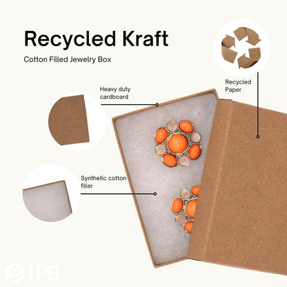 JPB Recycled Kraft Cotton Filled Jewelry Boxes #32 (Case of 100) (3 1/8" x 2 1/8" x 1")