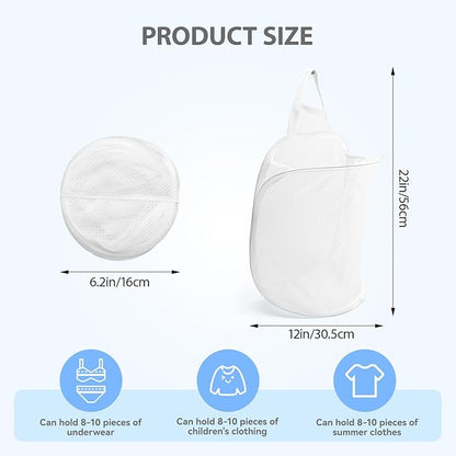 Hanging Laundry Bag Small Hanging Hamper Foldable Mesh Hamper Collapsible Wall