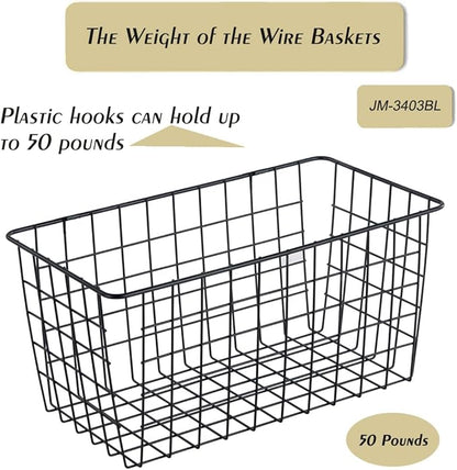 3 Pack【Extra Large】Hanging Kitchen Basket, Wire Storage Basket,