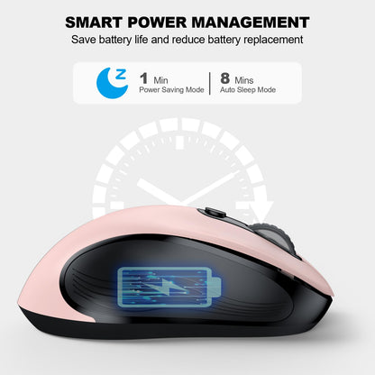 WisFox 2.4G Wireless Mouse for Laptop, Ergonomic Computer Mouse with USB Receiver and 3 Adjustable Levels, 6 Button Wireless Mice for Windows Mac PC Notebook (Grey)