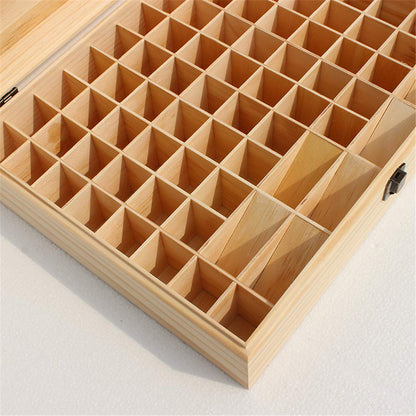 Gracelaza 74 Slots Wooden Essential Oil Organizer Hard Pine Wood Carrying Box - Ideal Aromatherapy Travel Storage Case Display Presentations Containers Box
