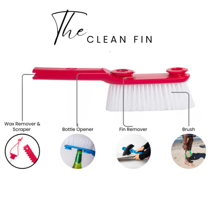 Living in Sunshine LISS Bundle with The Vertical Surfboard Spirit Rack 3-Board, Wax Box and Clean Fin (Surfboard Fin Removal and Installation Tool, Sand Brush Remover)