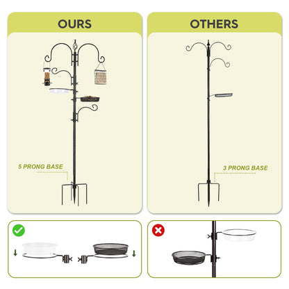 ERYTLLY Bird Feeding Station Kit Bird Feeder Pole Wild Bird Feeder Hanging Kit Planter Hanger Multi Feeder Hanging with Metal Suet Feeder Bird Bath for Attracting Wild Birds