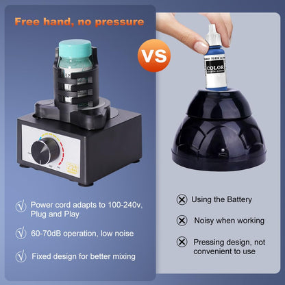 Mini Vortex Mixer, DIY/Model Paint Shaker, Hands-Free, 300~2400rpm, Suitable 10-100ml, Three-Stage Speed, Paint Mix for Lab, Nail Polish, Eyelash Adhesives, Acrylic Paints Mixing, Test Tube