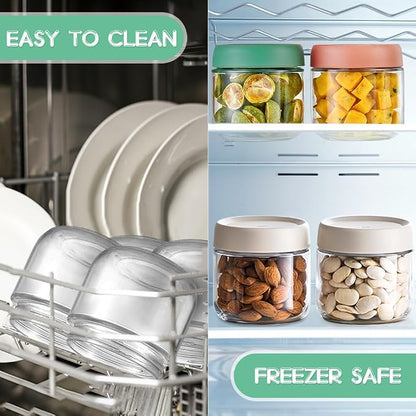 10oz Overnight Oats Containers with Lids - 2 Pack Bulk Airtight Glass Jars Meal Prep Jar for Yogurt Salad, Smoothies, Reusable Full Storage Containers appliance (Leakproof, Dishwasher & Freezer Safe)