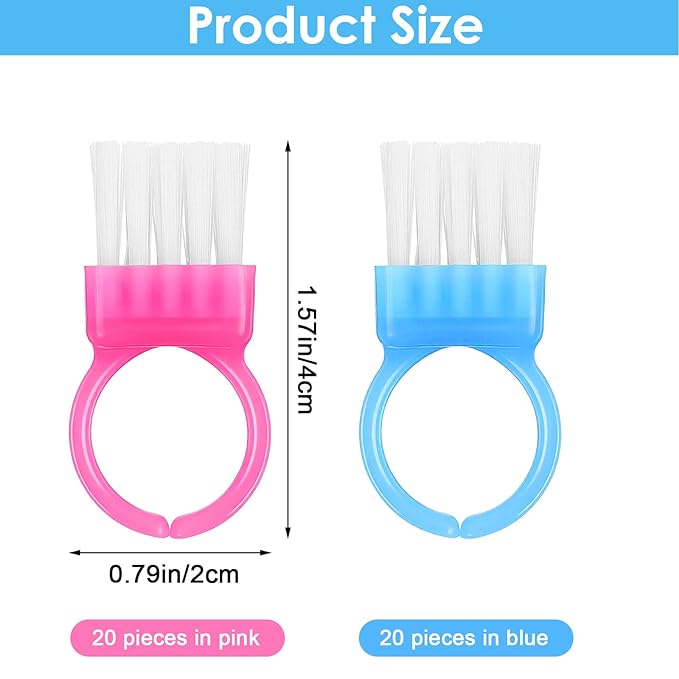 40Pcs Mini Nail Brush Ring Cleaner, Ymapinc Hand & Nail Brush