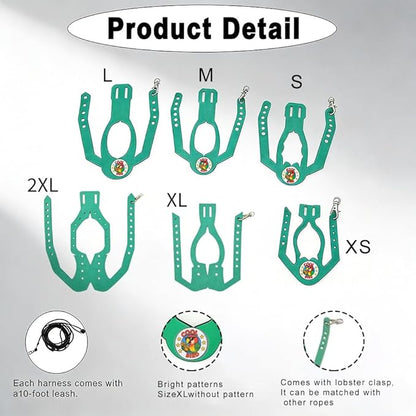 Adjustable Bird Harness & Leash Set for Small Birds,FitsBudgie,Parakeets, Conures, Cockatiels,Green Cheek,Quaker Parrots(Green, L) Z6350-9