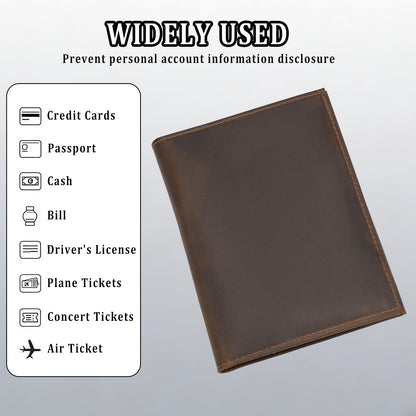 Leather Passport Holder Passport Cover Wallet with Card Holders, Travel Wallet Cover Case for Men and Women, Travel Documents Organizer Protector