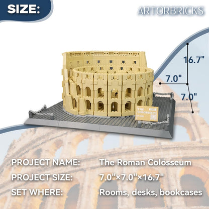 ArtorBricks Architectural The Roman Colosseum Building Large Collection Building Set Model Kit and Gift for Adults(1758Pieces)