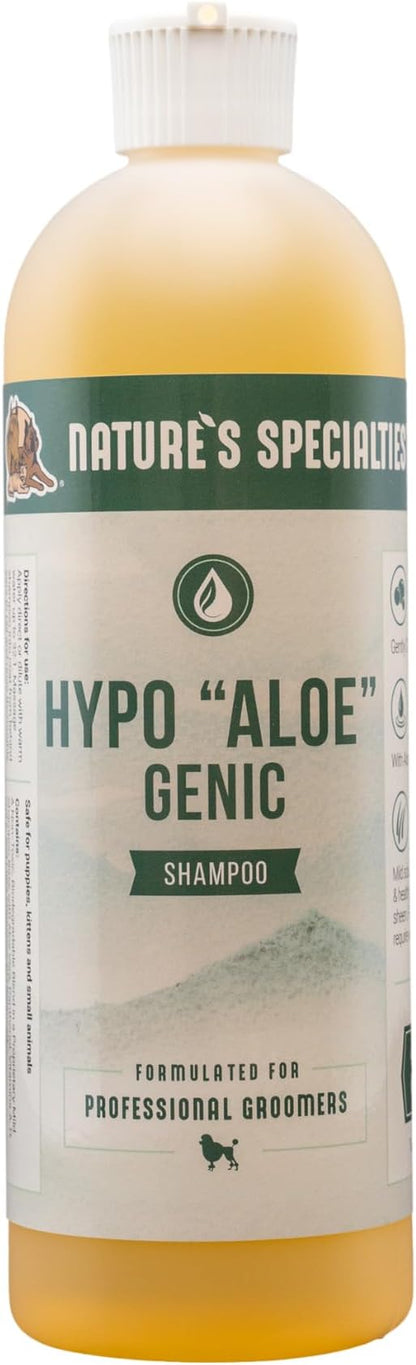 Nature's Specialties Hypoallergenic Ultra Concentrated Aloe Dog Shampoo for Pets, Makes up to 4 Gallons, Natural Choice for Professional Groomers, for Sensitive Skin, Made in USA, 16 oz