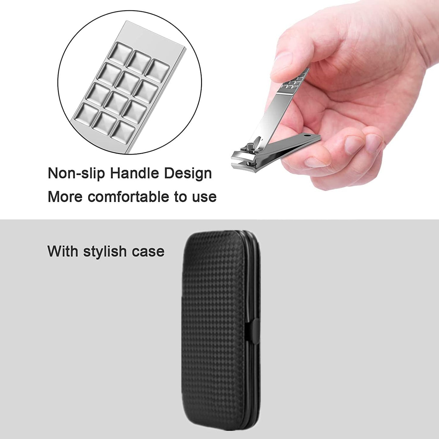 Manicure Set Nail Clipper Set Men Women Nail Clippers Toenail Fingernail Cutters Personal Care Tools Manicure Pedicure Tools with Travel Case Grooming Kit Present for Men Women Family Friends
