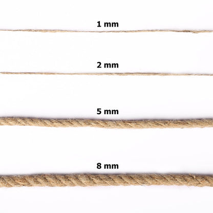 984 Feet Jute Twine String 2mm Handmade Natural Thin Twine for Crafts Gardening Garden Plant Gift Wrapping Art Decoration Packing Material Christmas Long Twine (3 ply)